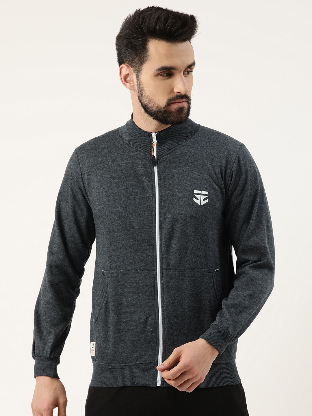 Sports52 Wear Men Grey Brand Logo Printed Sweatshirt