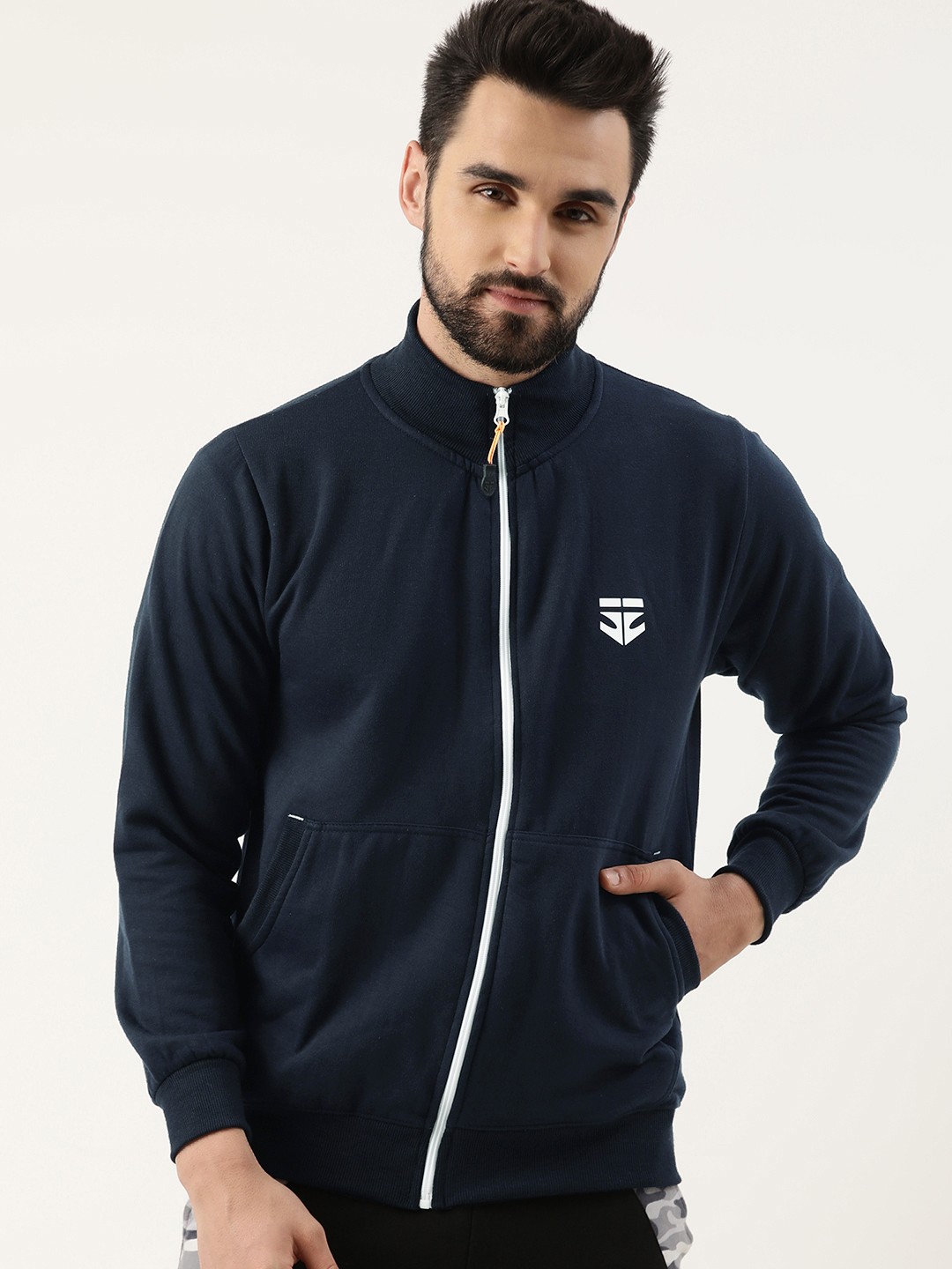

Sports52 wear Men Navy Blue Brand Logo Printed Sweatshirt
