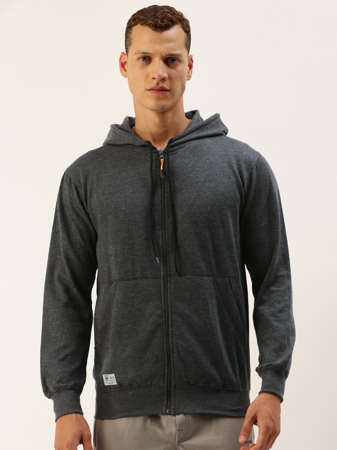 

Sports52 wear Solid Long Sleeves Hooded Sweatshirt, Grey melange
