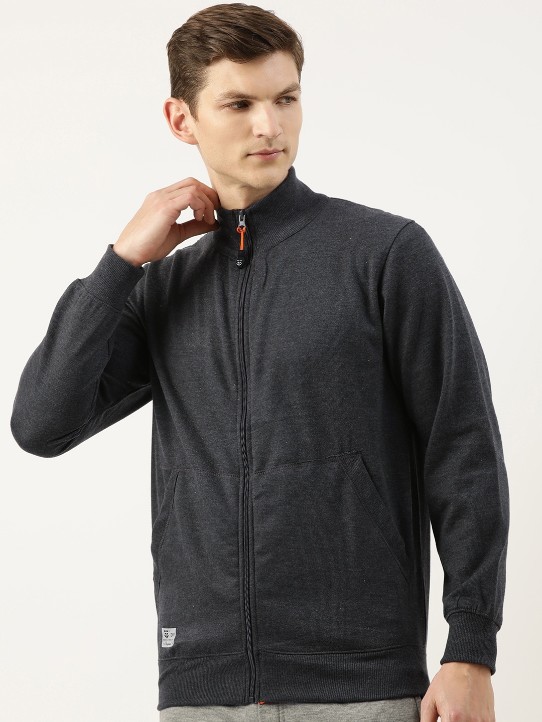 

Sports52 wear Solid Long Sleeves Front-Open Sweatshirt, Grey