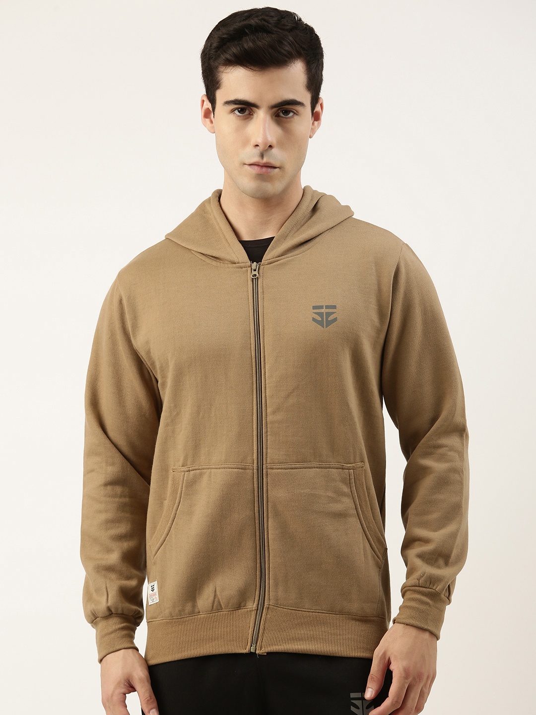 

Sports52 wear Men Cotton Hooded Sweatshirt, Camel brown