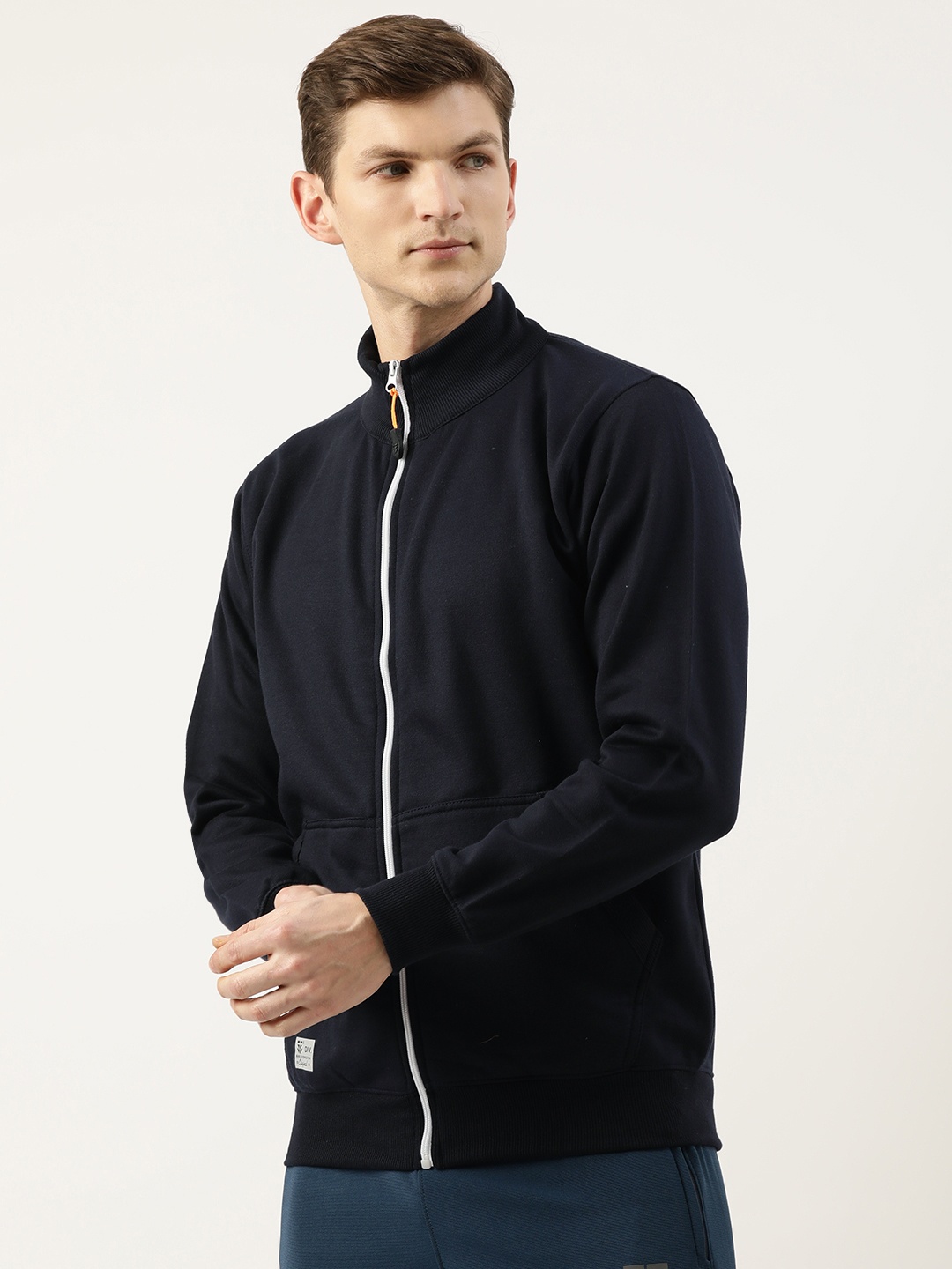 

Sports52 wear Solid Long Sleeves Front-Open Sweatshirt, Navy blue