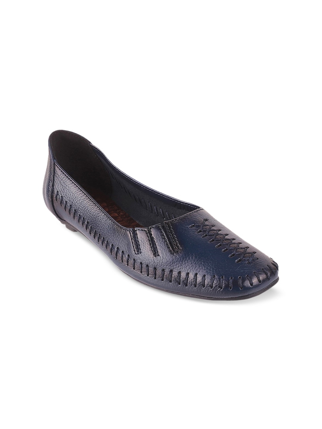 

Catwalk Women Navy Blue Textured Leather Loafers