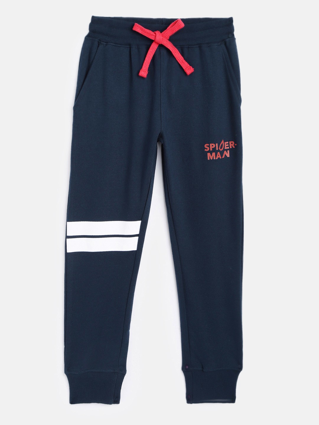 

Disney By Miss and Chief Boys Navy Blue Solid Pure Cotton Joggers
