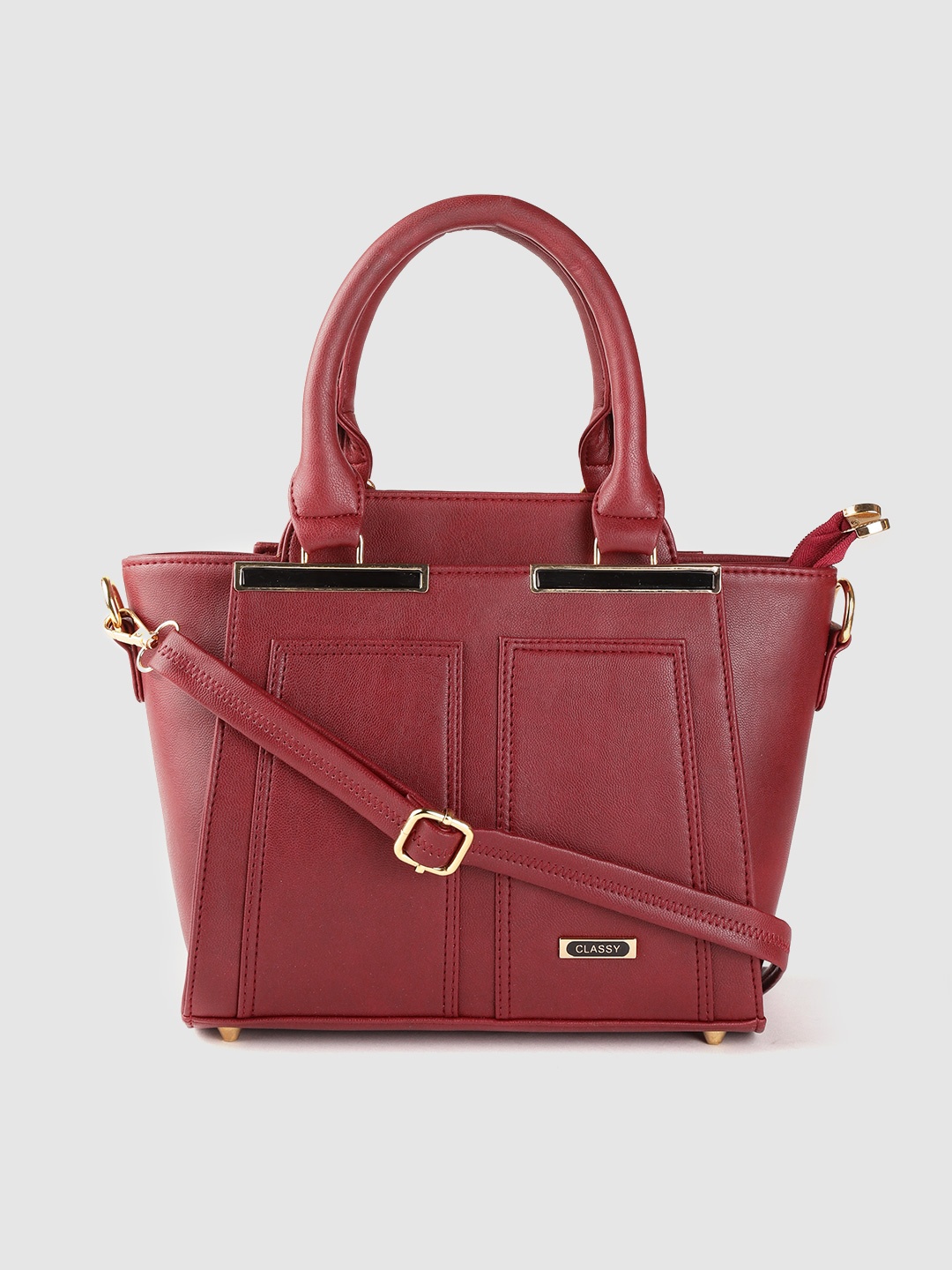 

Leather Retail Maroon Swagger Handheld Bag