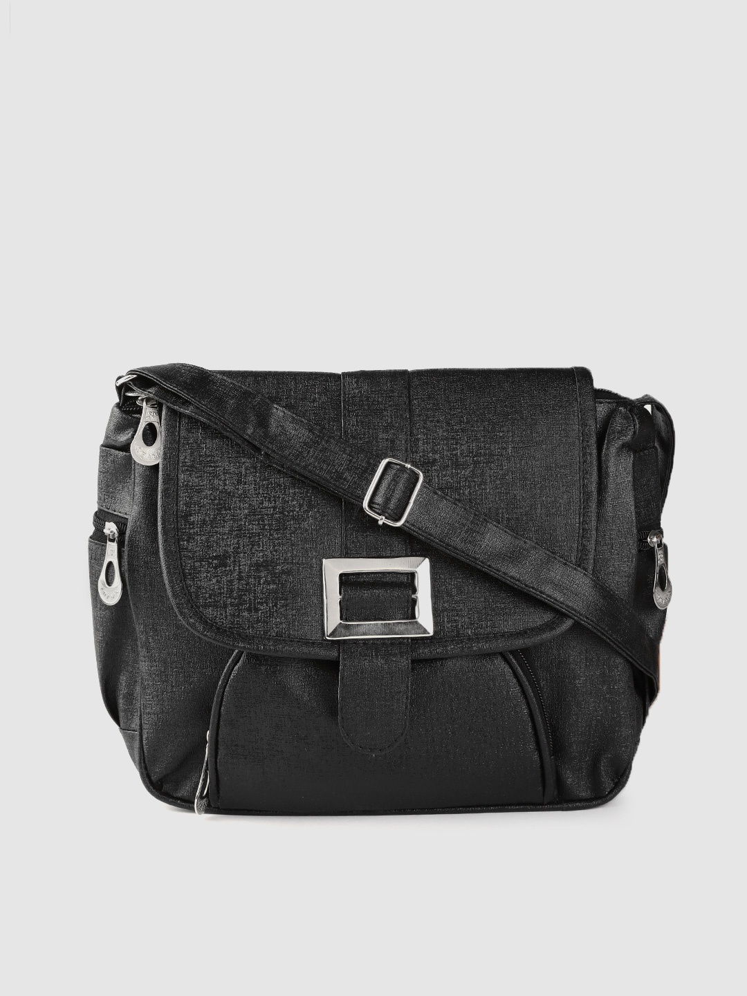 

Leather Retail Black Solid Sling Bag