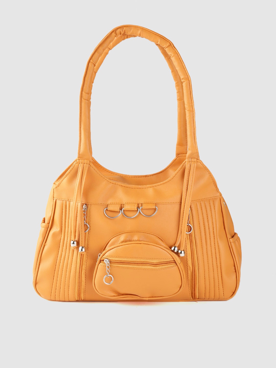 

Leather Retail Coral Orange Solid Shoulder Bag