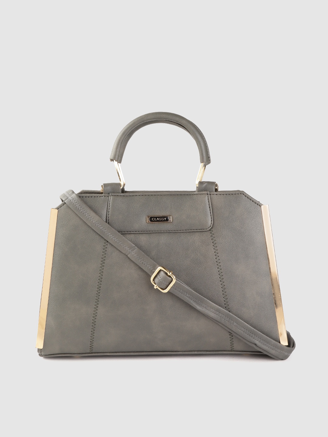 

Leather Retail Grey Structured Handheld Bag