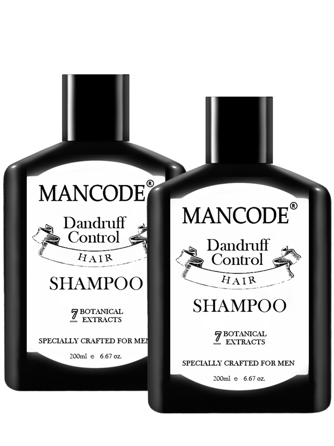 

Mancode Anti Pack of 2-200ml Dandruff Shampoo, Black