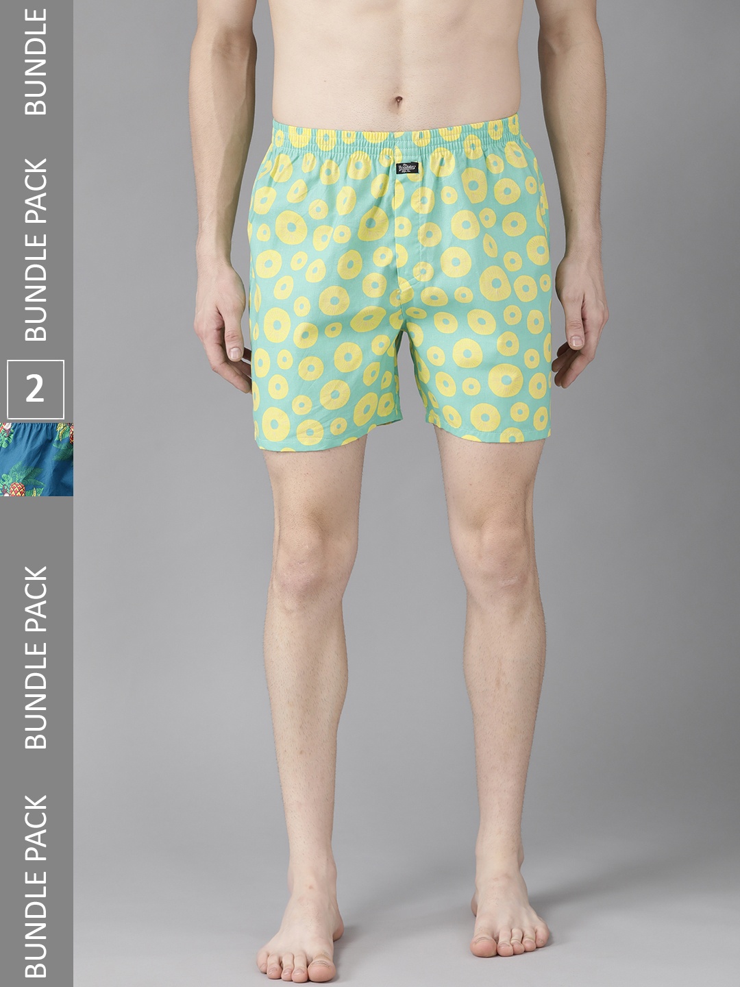 

Roadster Men Pack of 2 Pure Cotton Printed Boxers RDS-KEN-MBOX- PRINT-02XB, Green