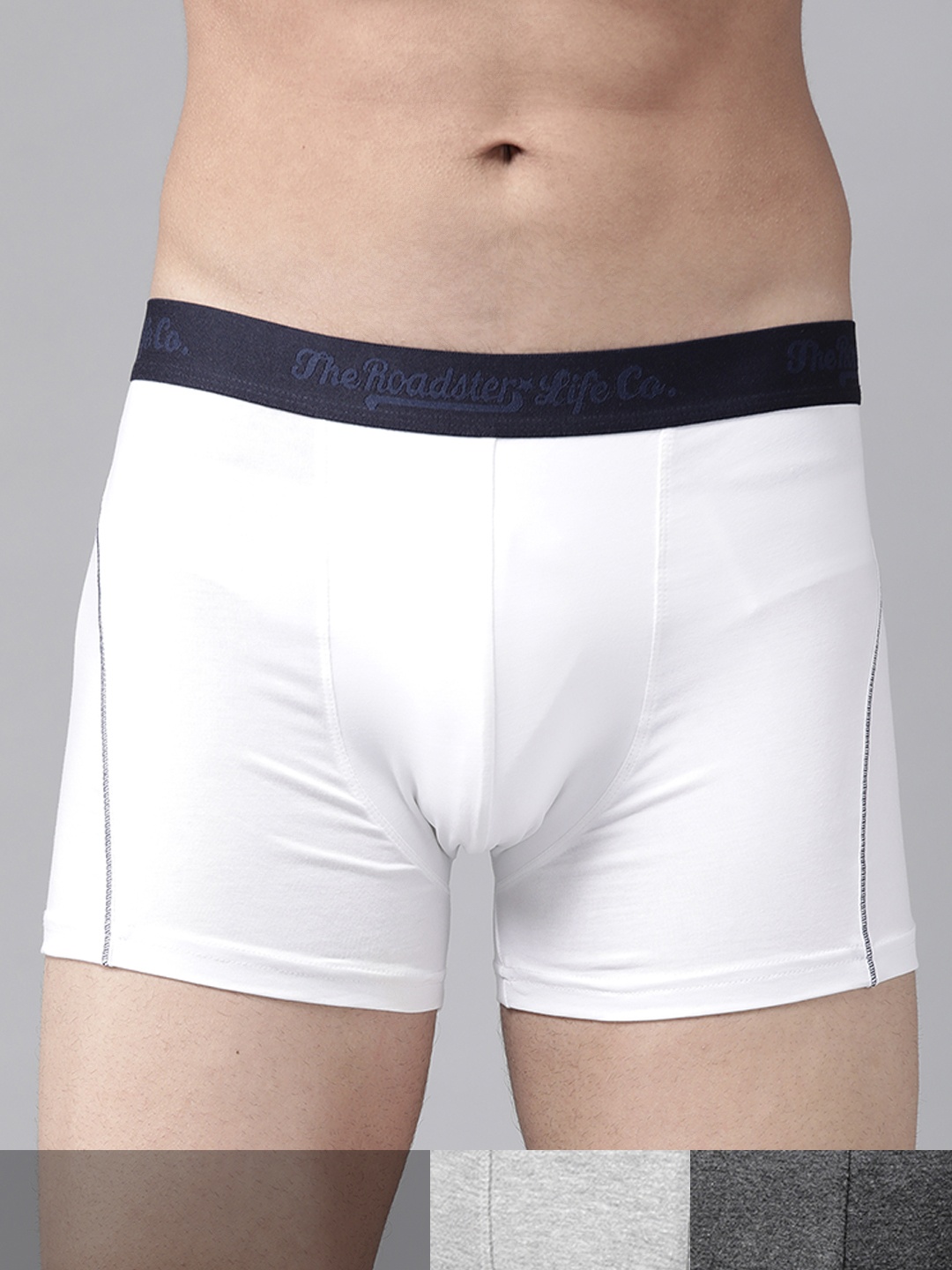

Roadster Men Pack of 3 Pure Cotton Trunks, White