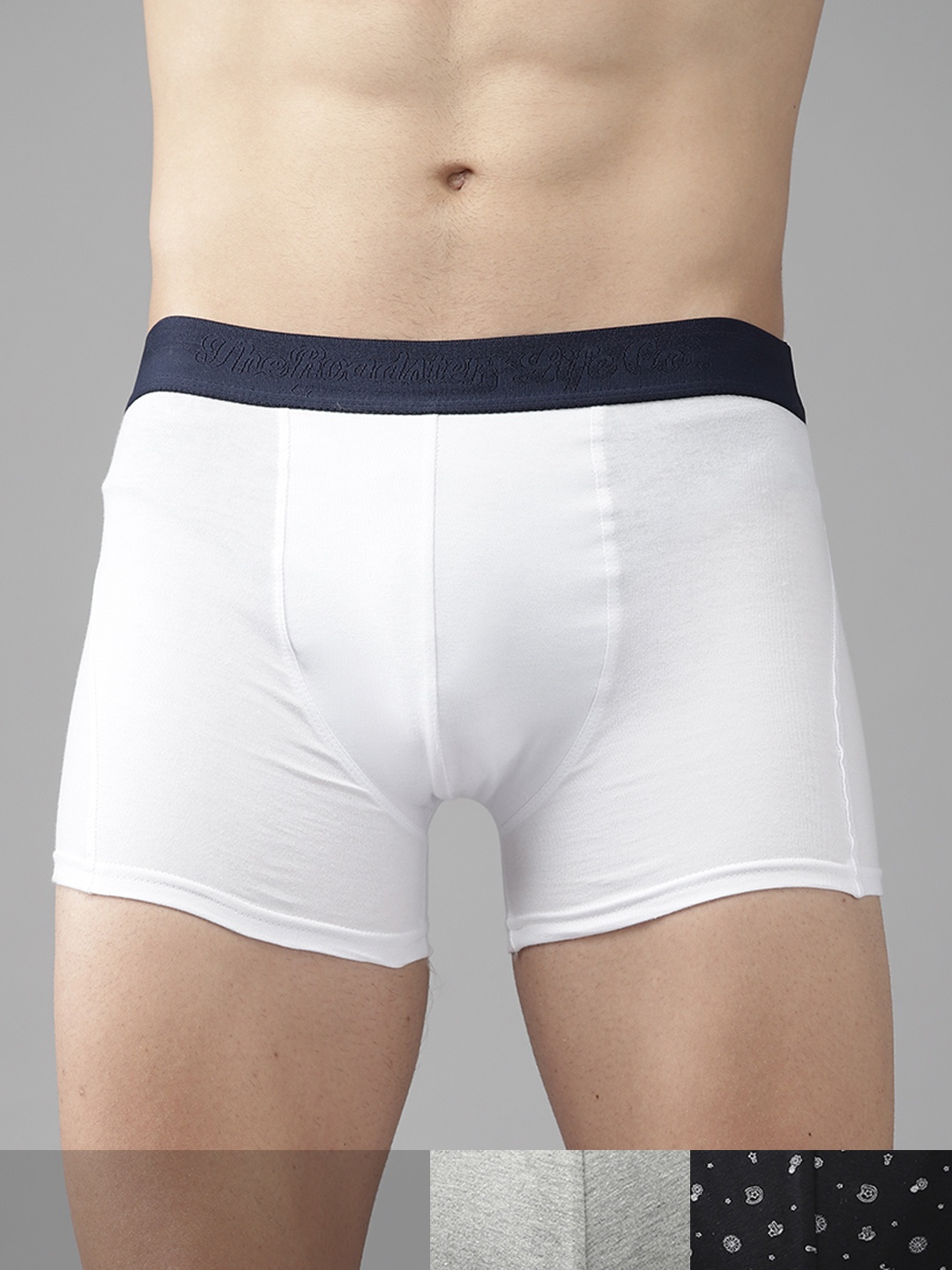 

Roadster Men Pack of 3 Trunks RDST-TRN4-3PP-DM-New15, White