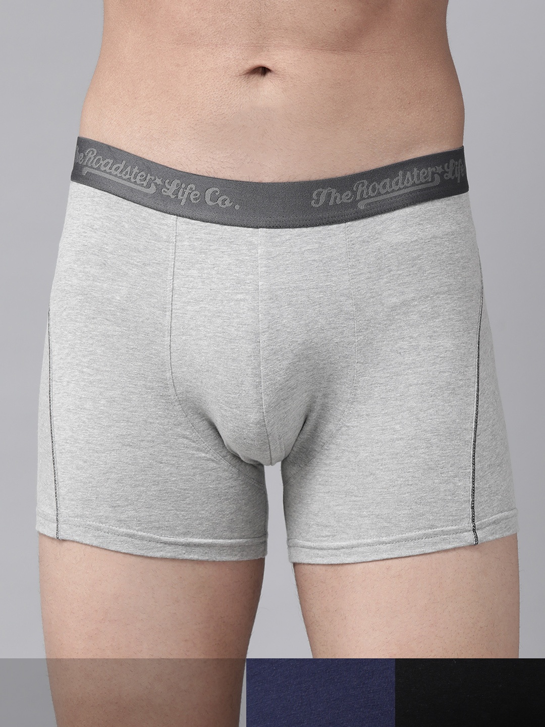 

Roadster Men Pack of 3 Pure Cotton Trunks, Black