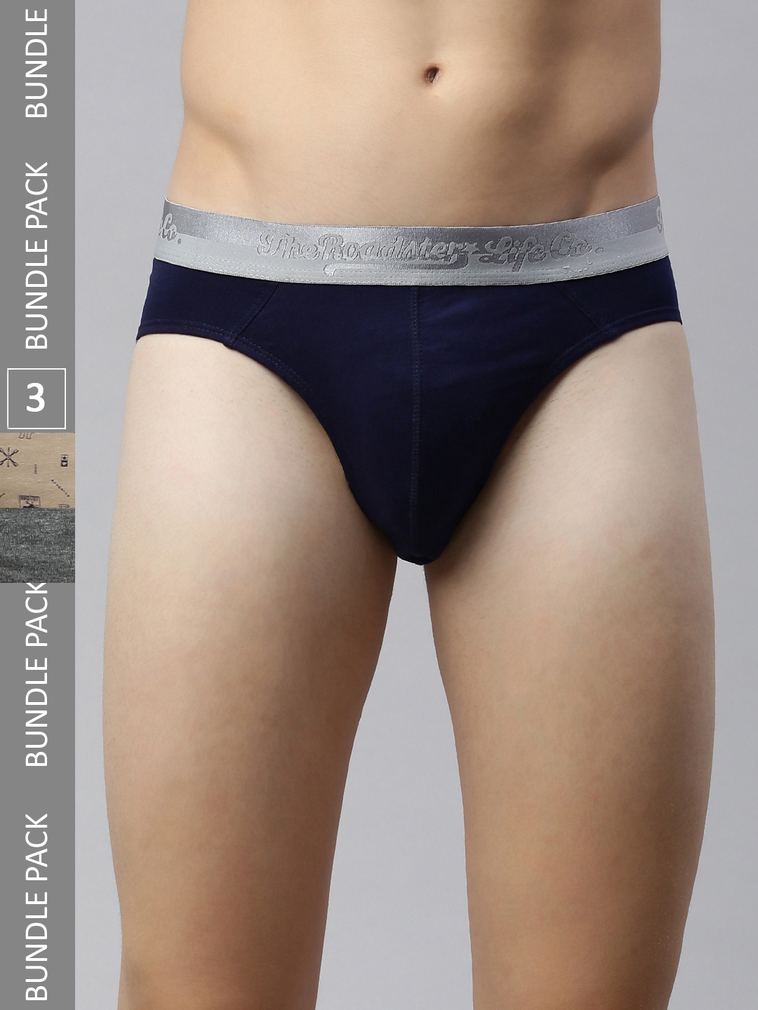 

Roadster Men Pack of 3 Printed Brief RDST-BRF4-3PP-CM, Brown