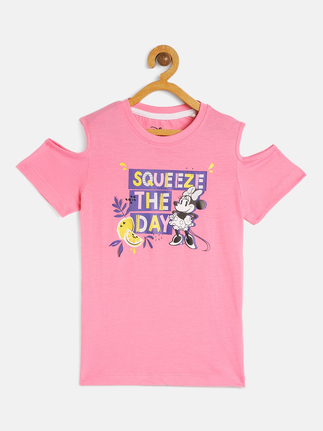 

Disney By Miss and Chief Pink Pure Cotton Minnie Mouse Regular Top