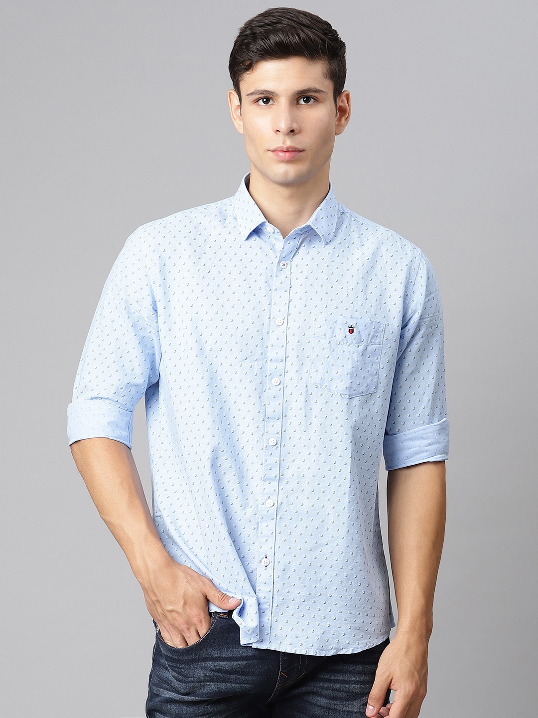 

Louis Philippe Sport Men Blue Slim Fit Printed Casual Shirt