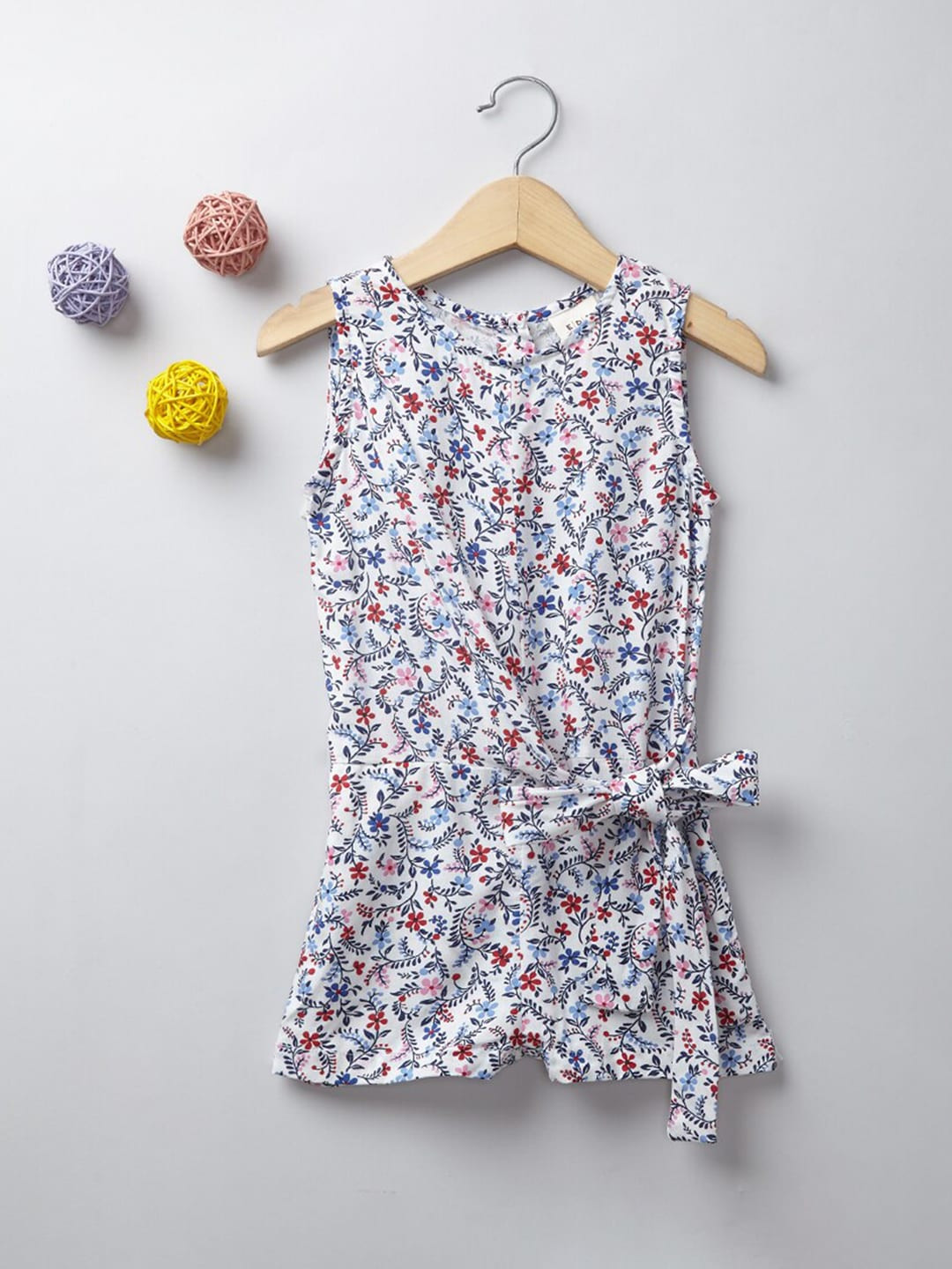 

Ed-a-Mamma Girls Multi Printed Sustainable Jumpsuit, White