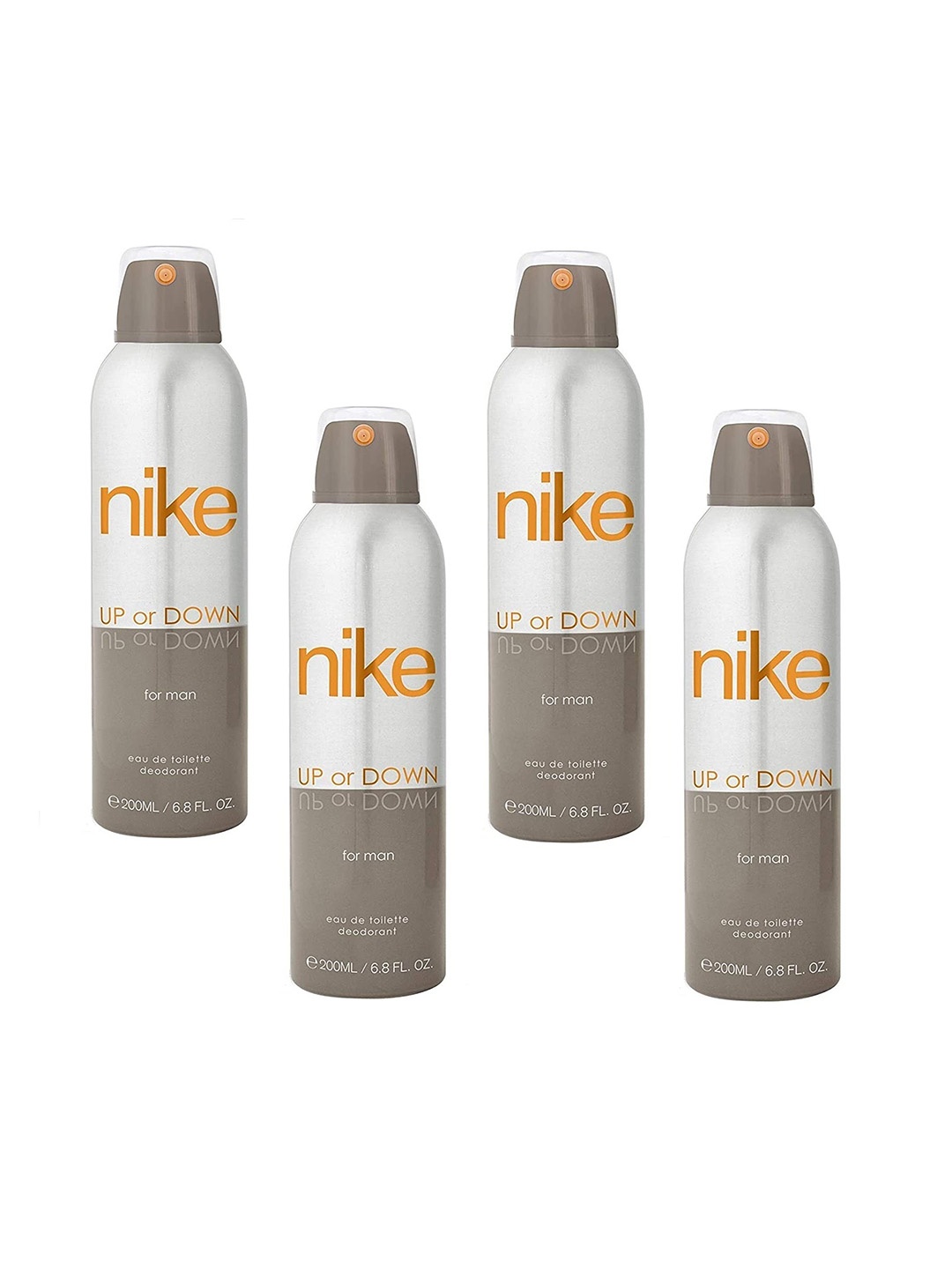 

Nike Pack Of 4 Man Up or Down Deodorant - 200 ml each, Transparent