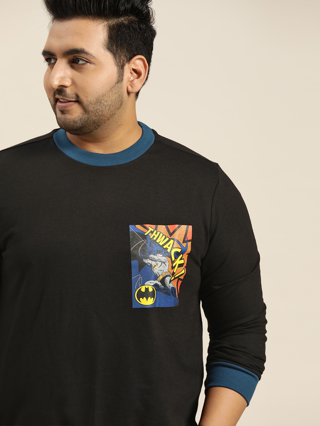 

Sztori DC Men Plus Size Black Batman Print Detail Sweatshirt