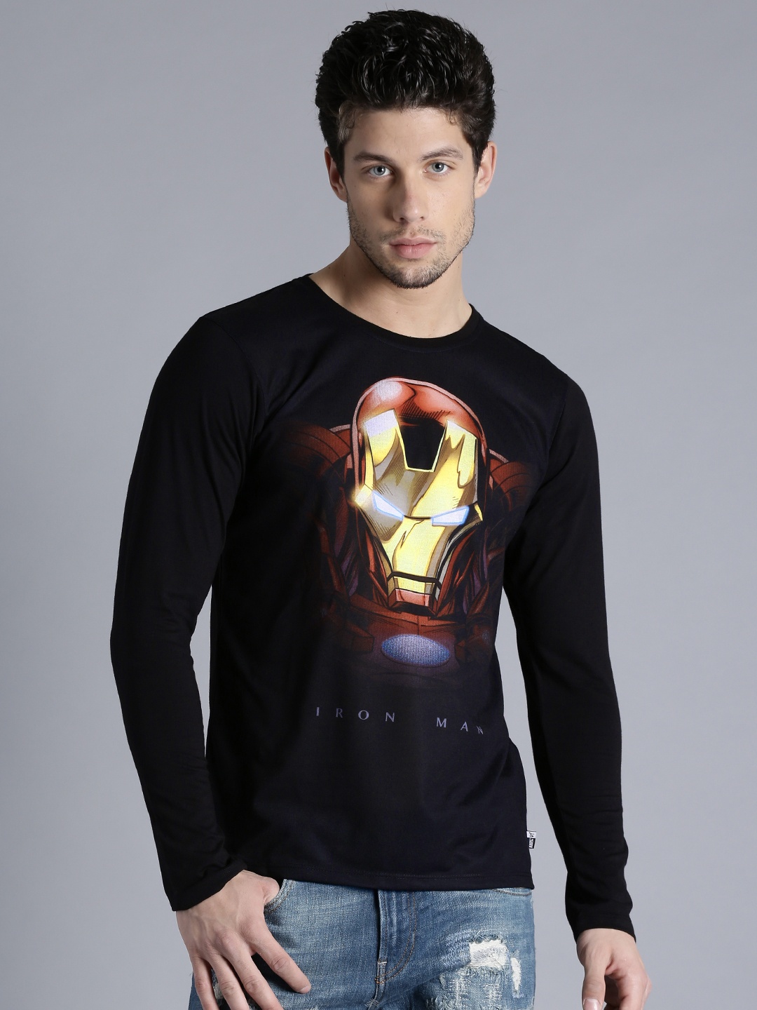 

Kook N Keech Marvel Men Black Printed Round Neck Pure Cotton T-shirt