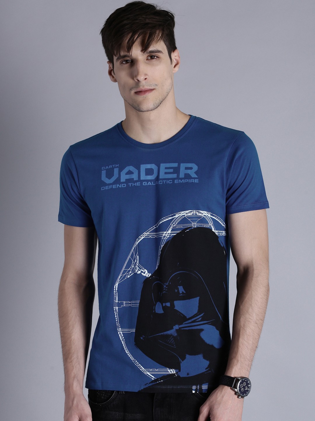 

Kook N Keech Star Wars Men Blue Printed Round Neck Pure Cotton T-shirt