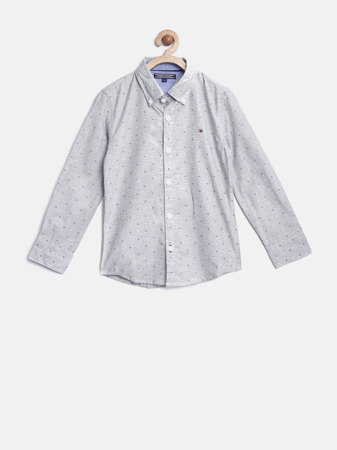 

Tommy Hilfiger Boys Grey Printed Custom Fit Shirt