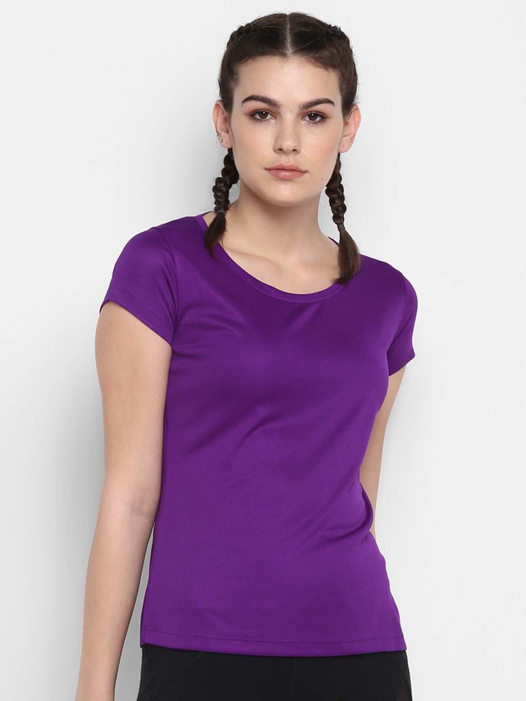 

ScoldMe Women Purple Round Neck Slim Fit T-shirt