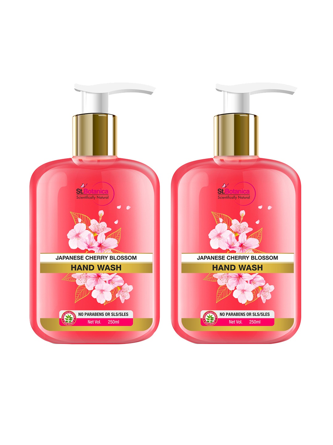 

StBotanica Pack Of 2 Japanese Cherry Blossom Hand Wash 250 ml, Pink