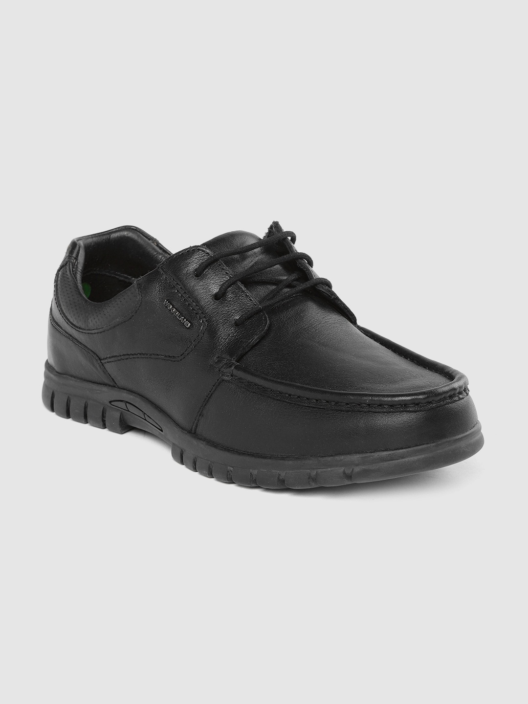 

Woodland Men Black Solid Leather Derbys