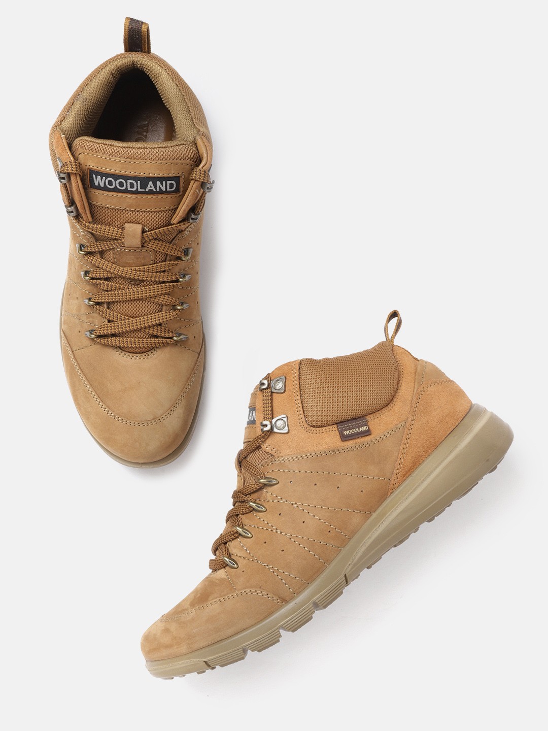 

Woodland Men Brown Leather Derbys