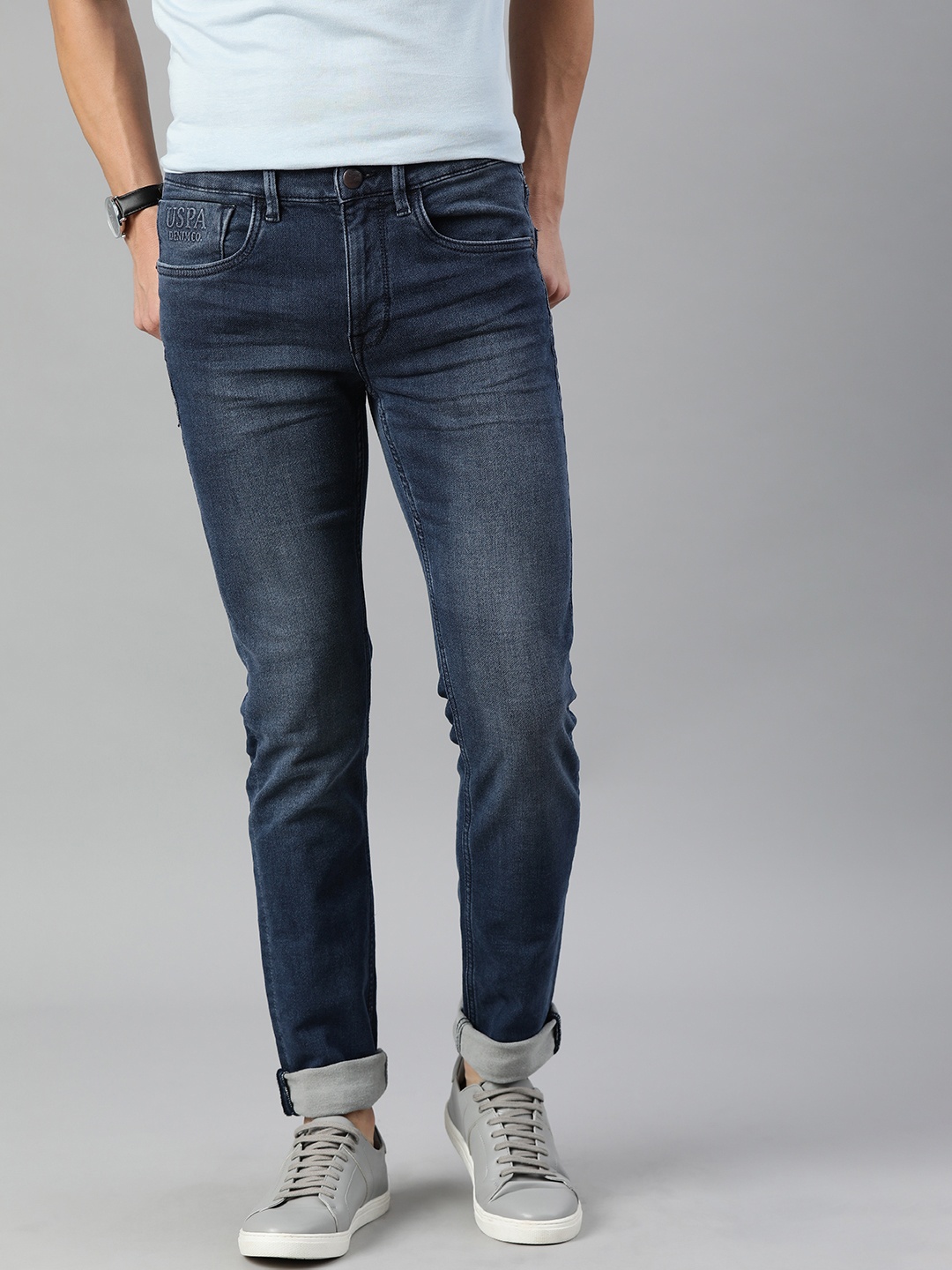 

U S Polo Assn Denim Co Men Blue Skinny Fit Light Fade Stretchable Jeans