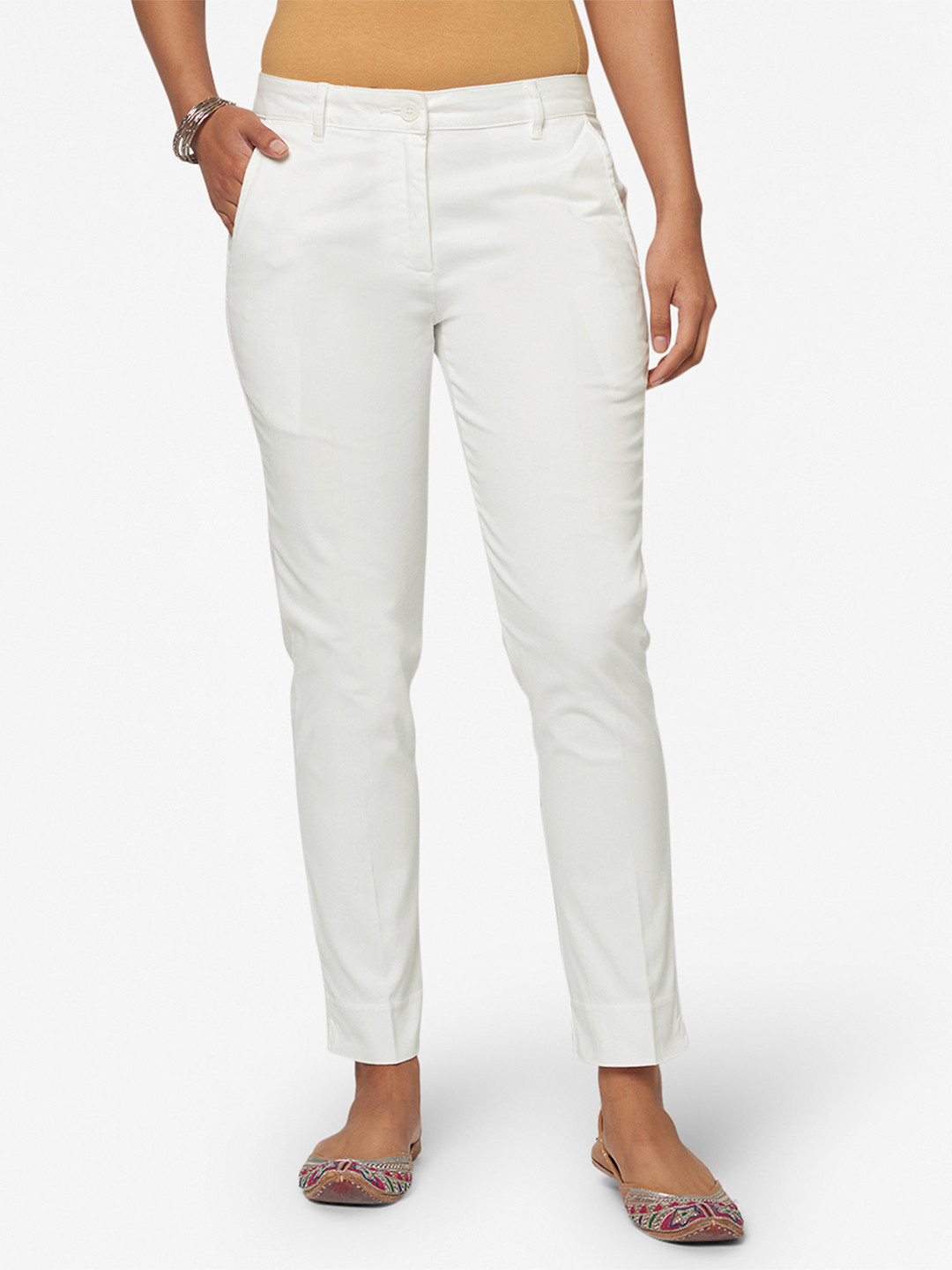 

Fabindia Women White Trousers