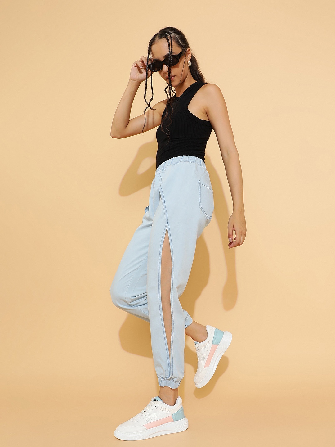

Belliskey Women Blue Loose Fit Joggers Trousers