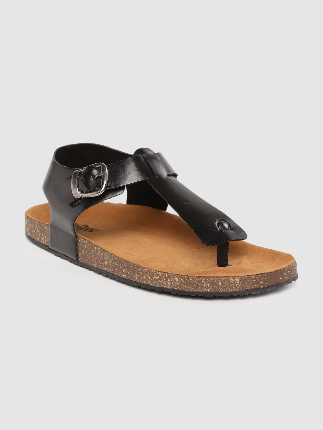 

Roadster Men Black Solid Comfort Sandals