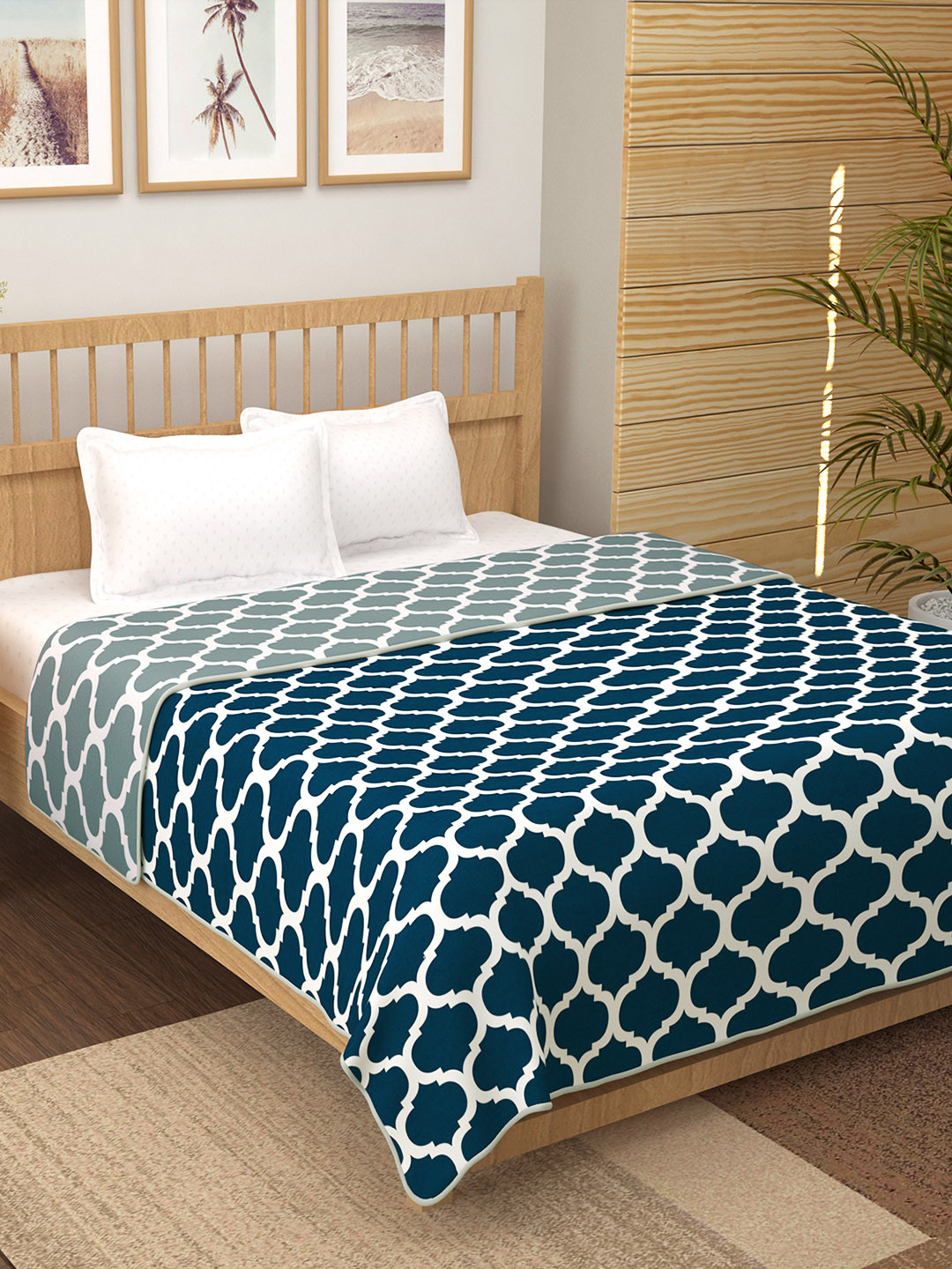 

Story@home Blue & Grey Geometric AC Room 150 GSM Double Bed Dohar
