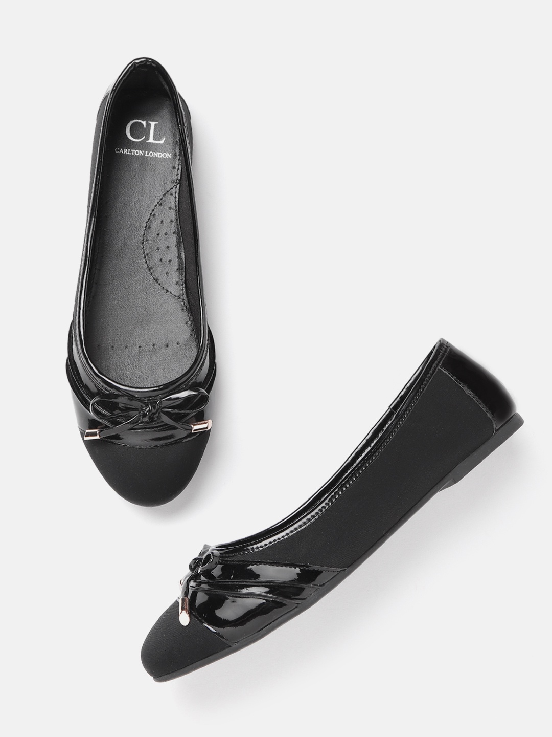 

Carlton London Women Black Solid Ballerinas with Bow Detail