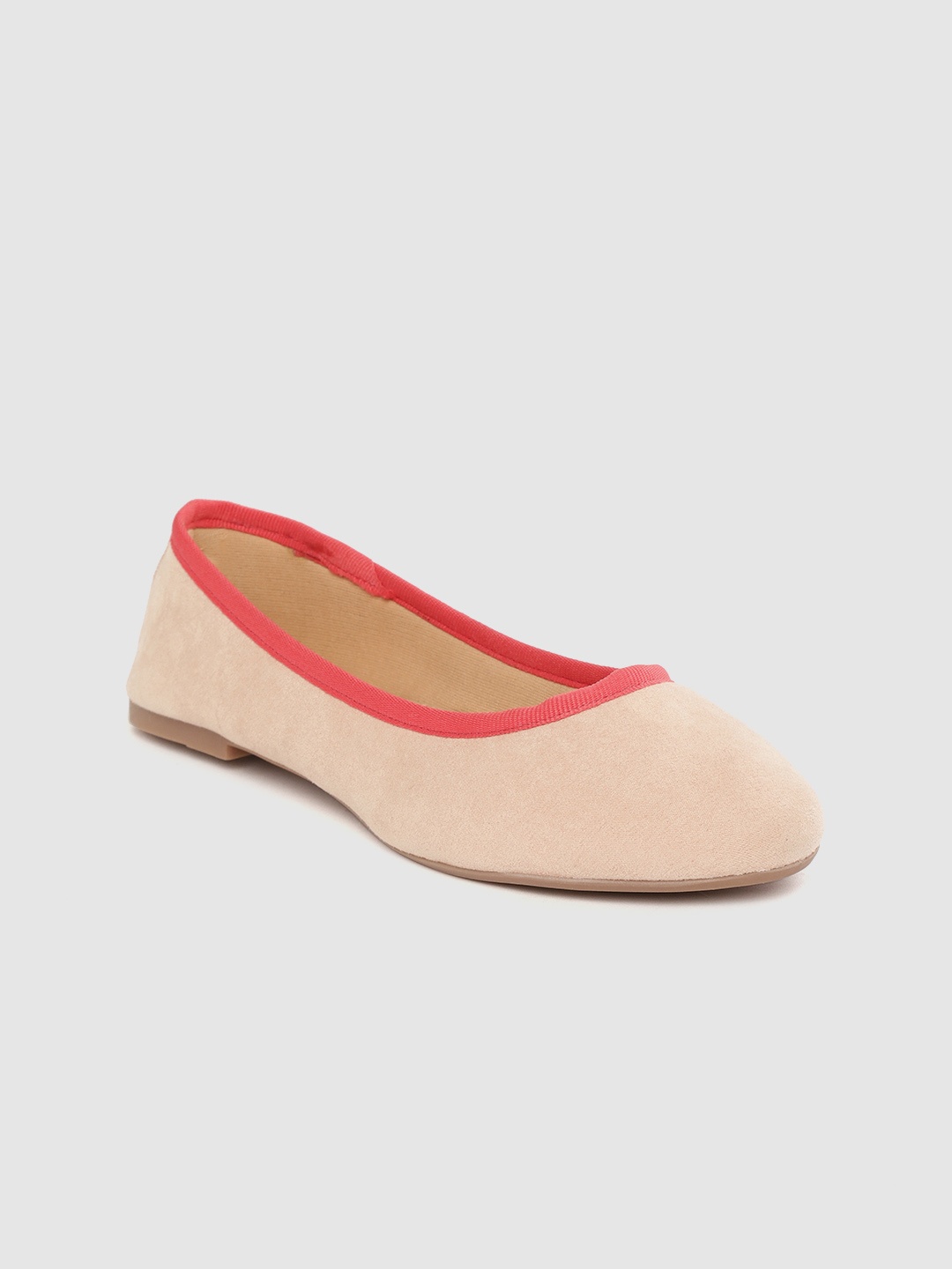 

Carlton London Women Beige Suede Finish Solid Ballerinas