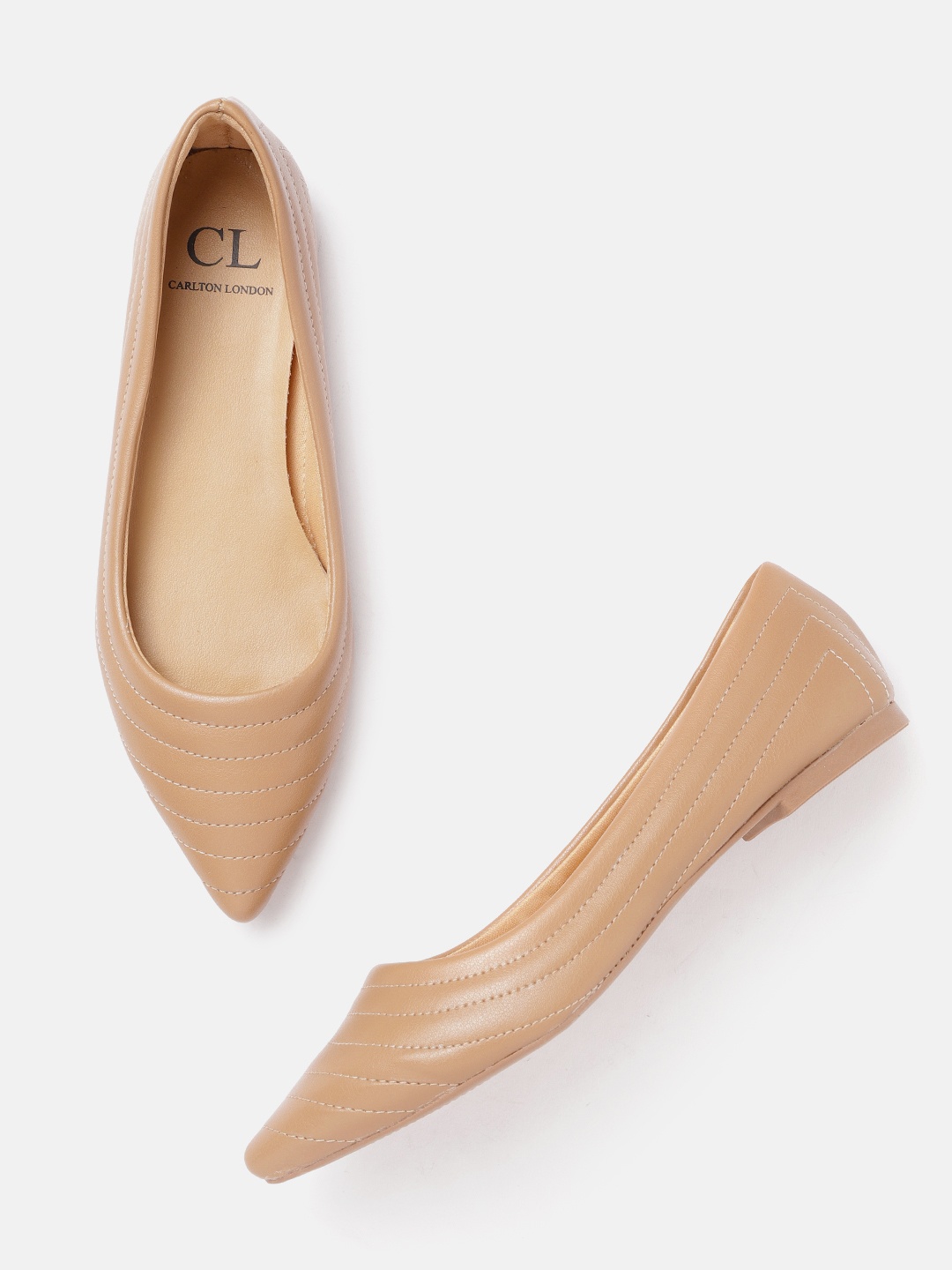 

Carlton London Women Beige Quilted Ballerinas