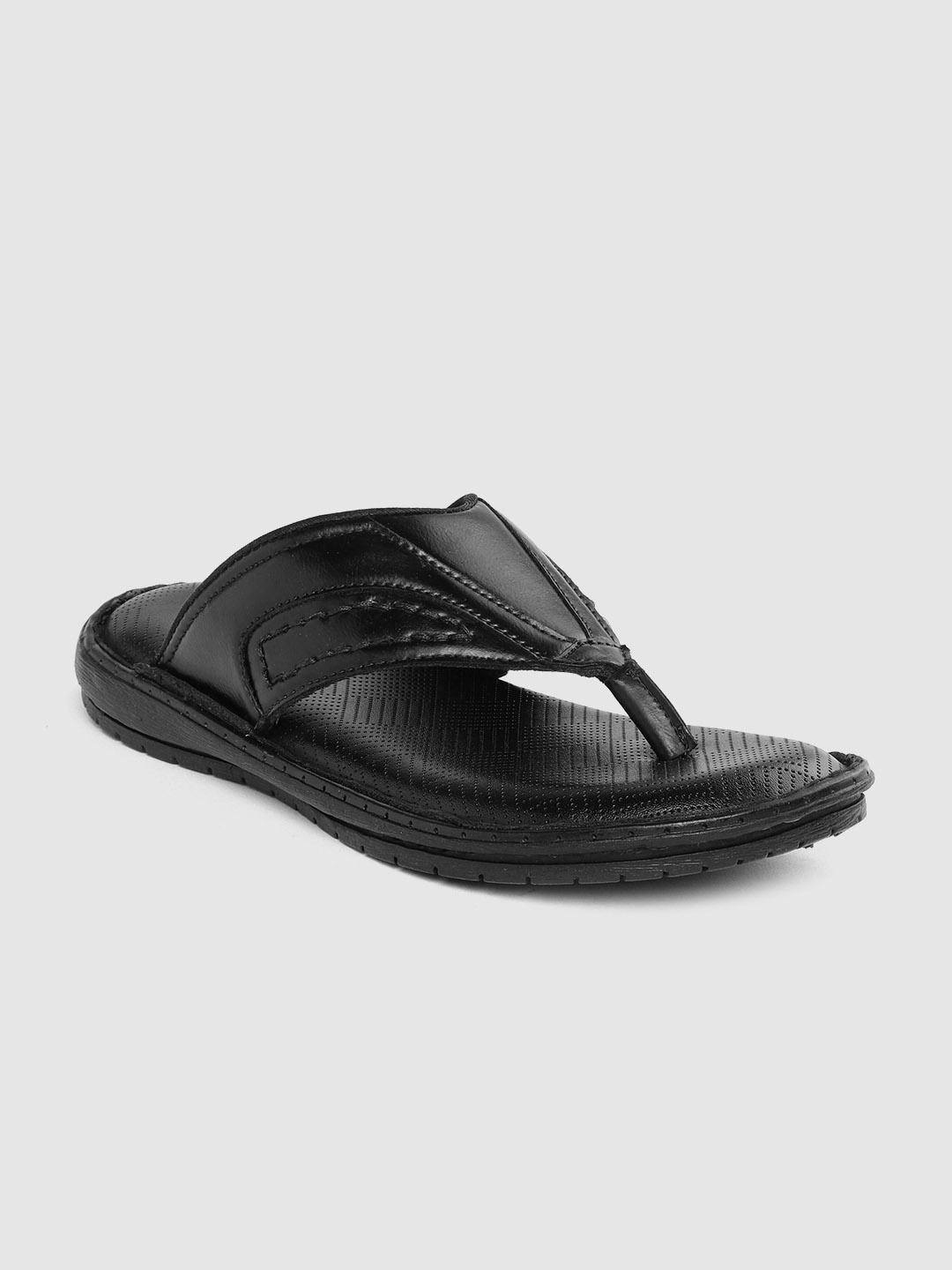 

Roadster Men Black Solid Thong Sandals with Thread Work Detail
