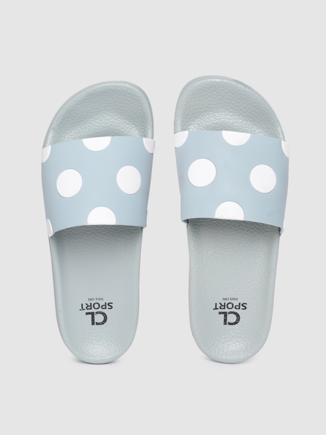 

Carlton London sports Women Blue & White Polka Dot Print Sliders