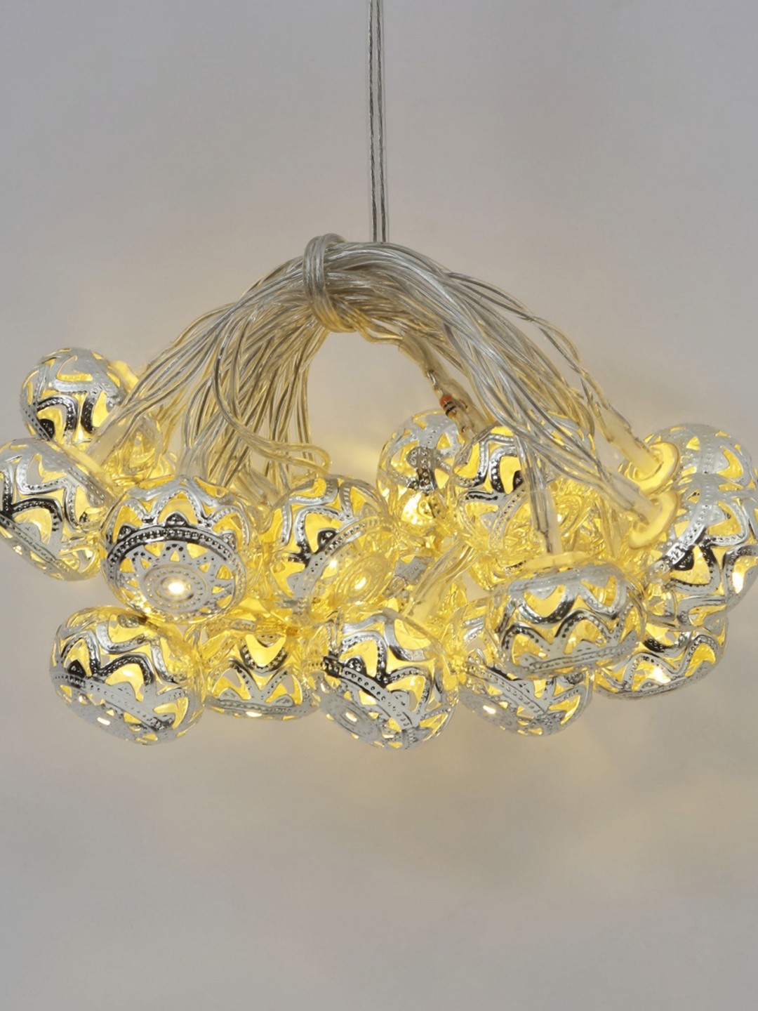 

Home Centre Serena Floral Metal 10 Bulbs String Light, Silver