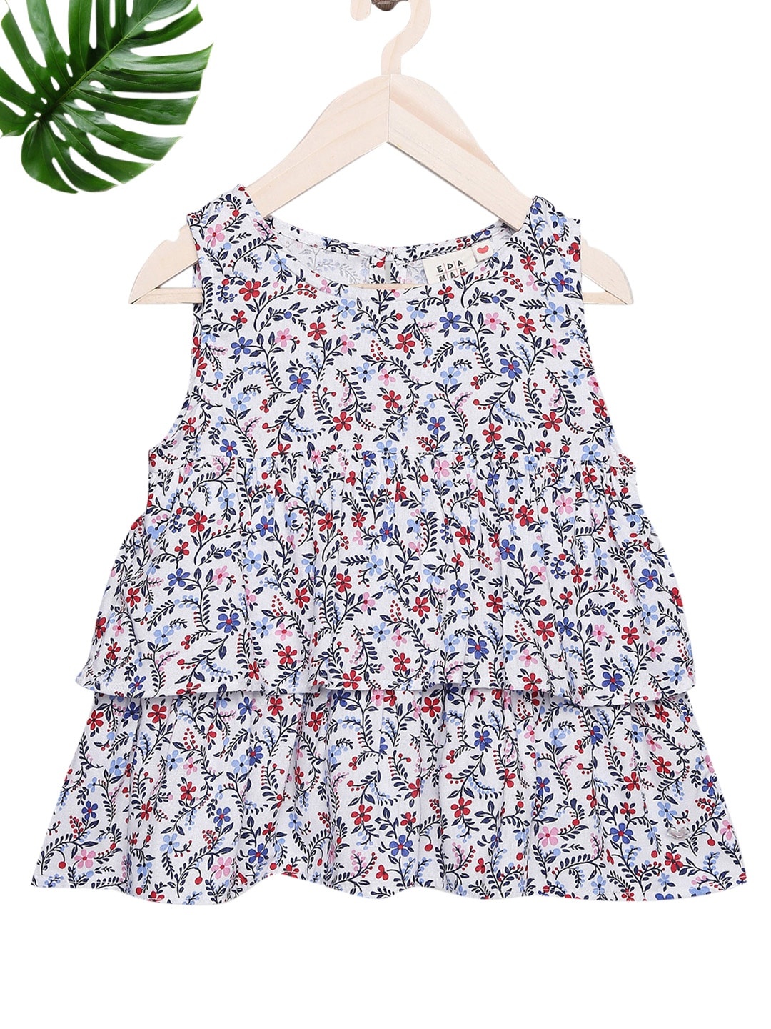 

Ed-a-Mamma Multi Floral Tiered Sustainable Top