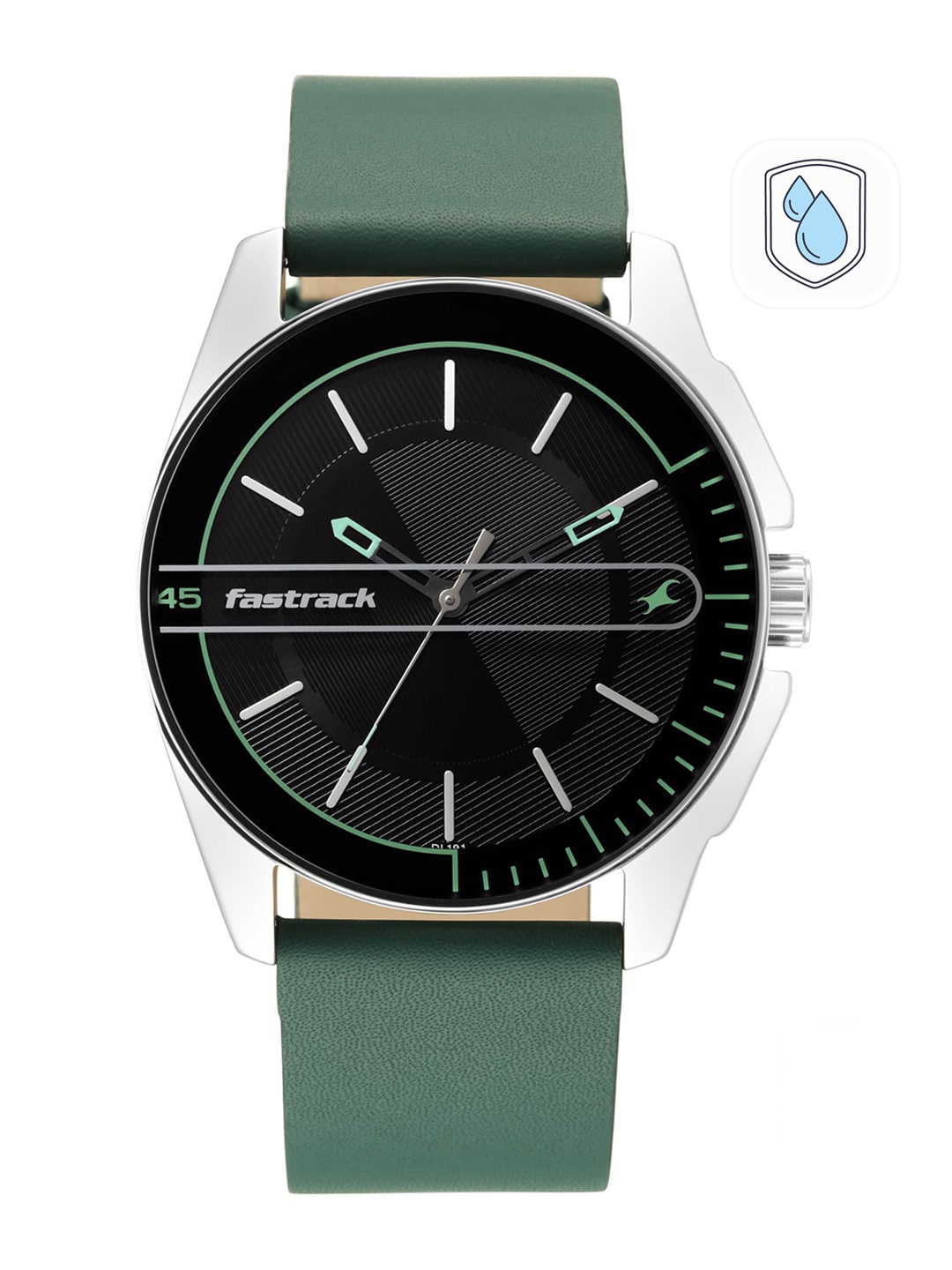 

Fastrack Men Black & Green Analogue Watch 3089SL16