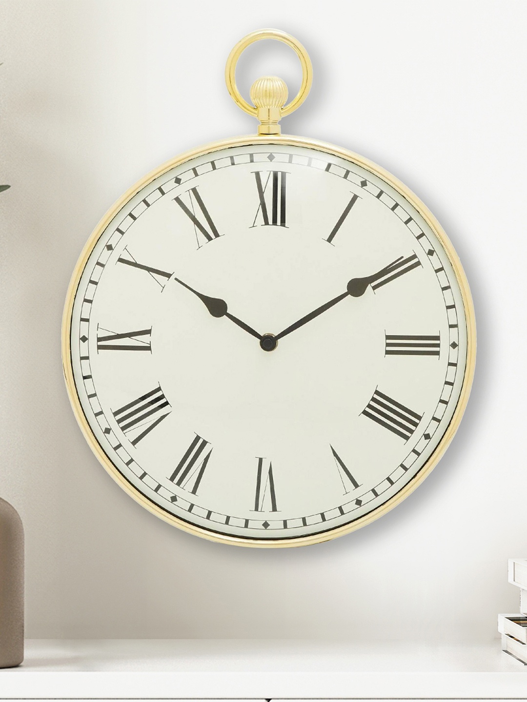 

Home Centre White & Gold Traditional Wall Clock