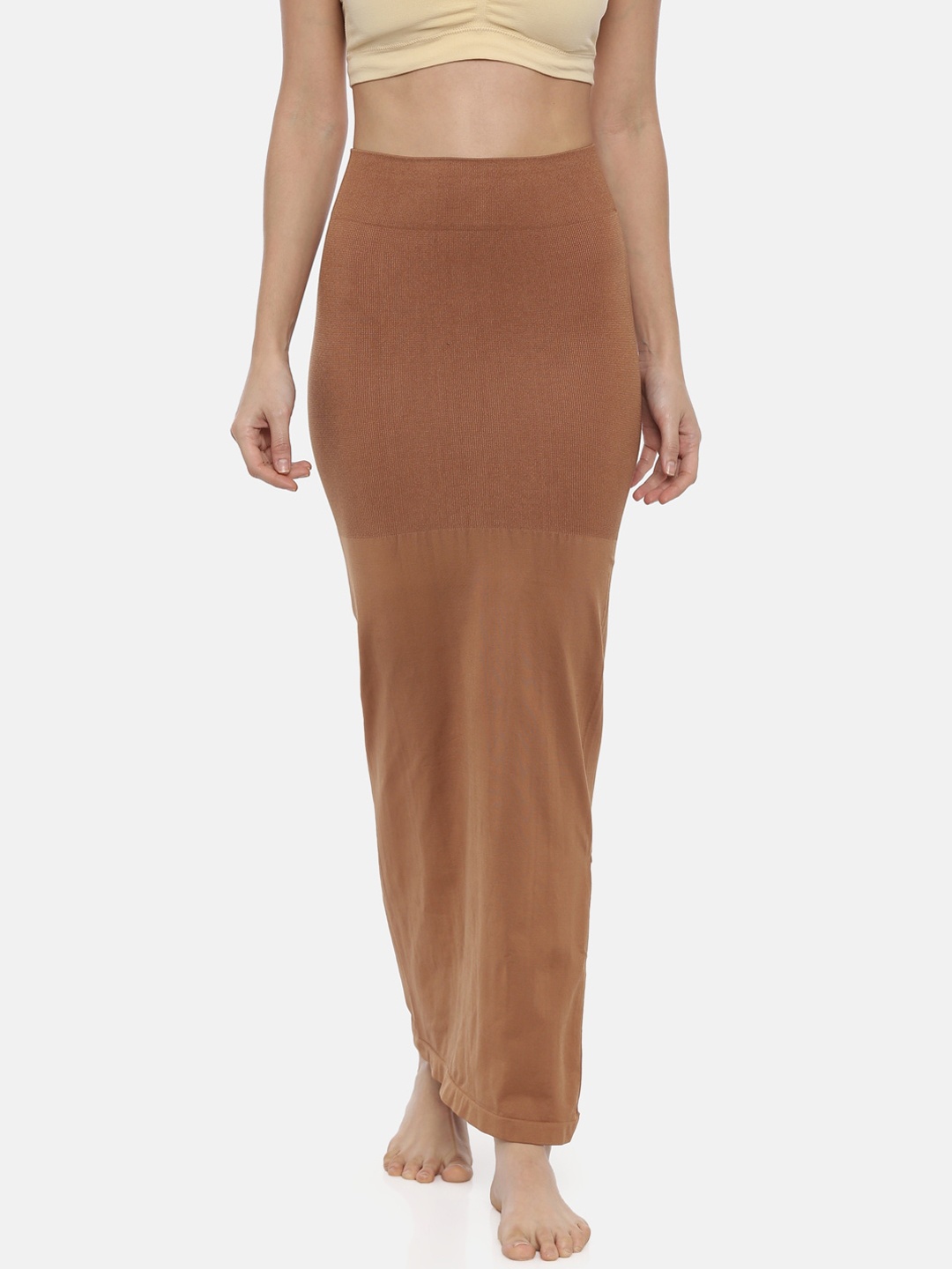 

GOLDSTROMS Women Brown Solid Saree Shapewear