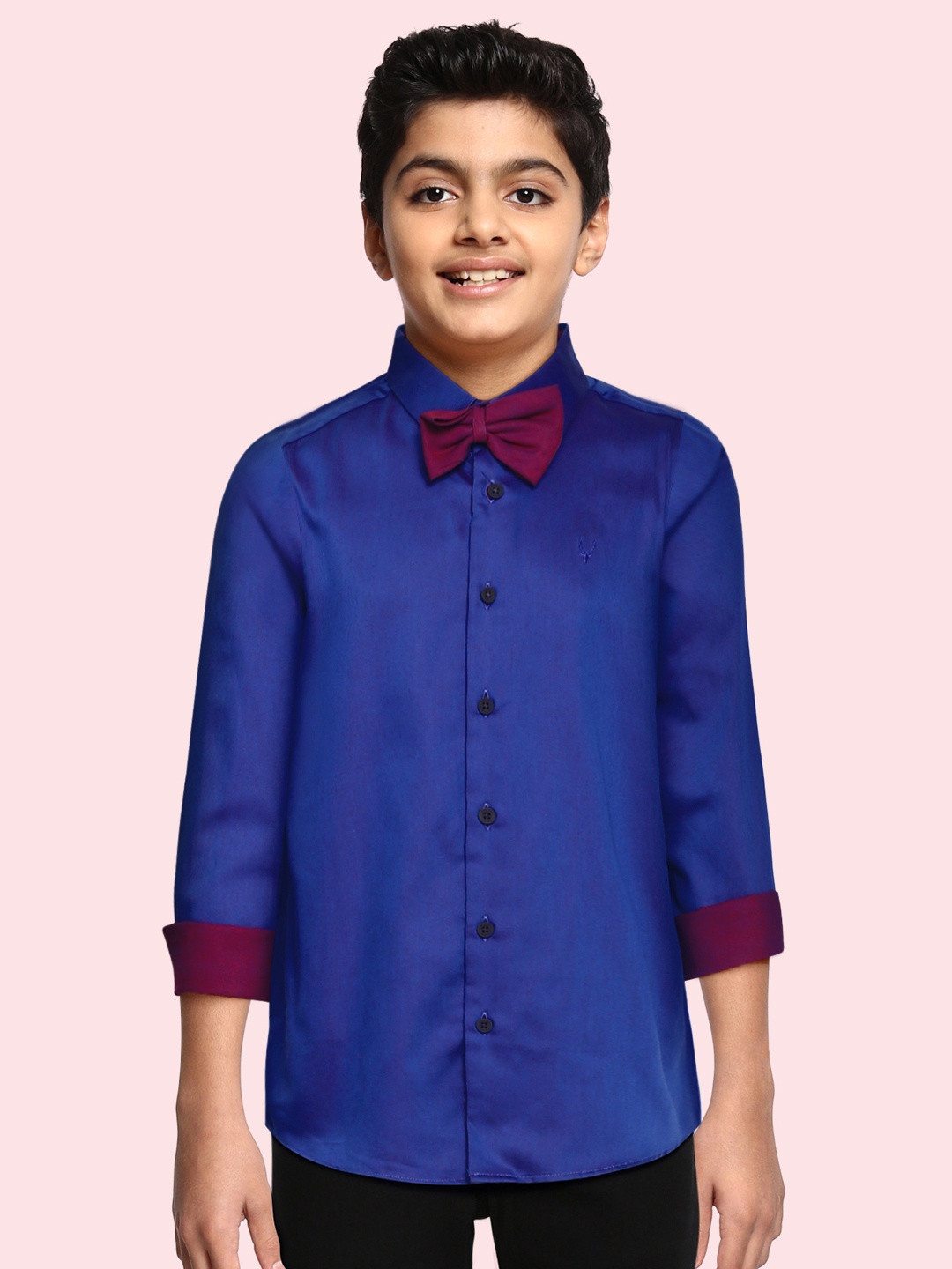 

Allen Solly Junior Boys Blue Regular Fit Solid Casual Shirt