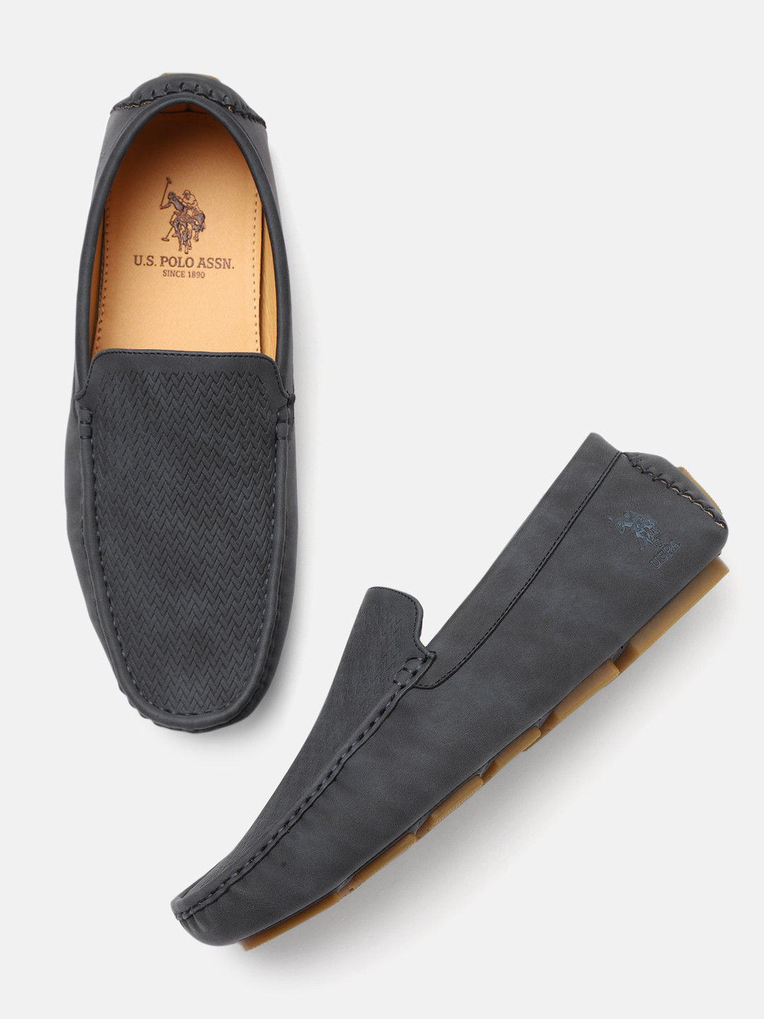 

U.S. Polo Assn. Men Navy Blue Textured Loafers