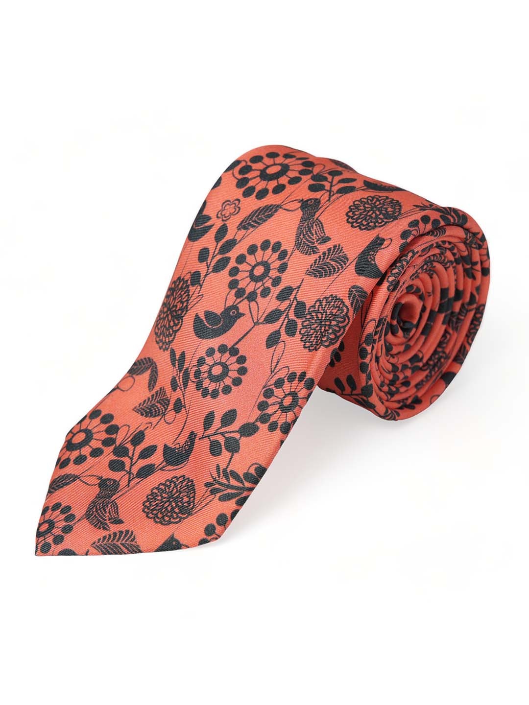 

CHOKORE Men Red & Black Printed Broad Tie