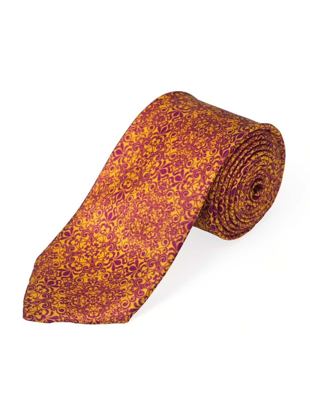 

CHOKORE Men Red & Yellow Printed Broad Tie