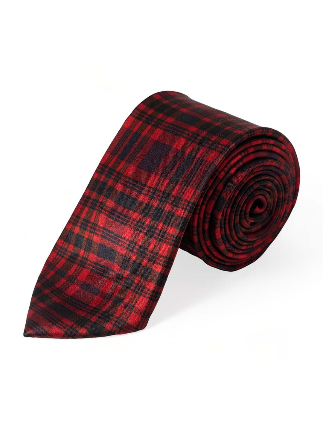 

CHOKORE Men Red & Navy Blue Checked Broad Tie